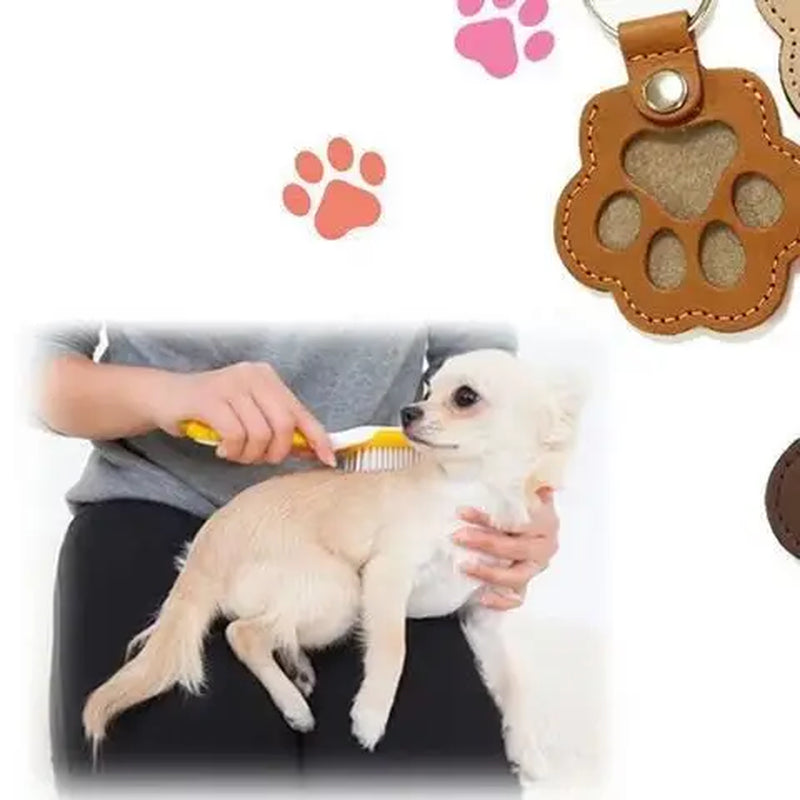 Pet Hair Memorial Keychain PU Leather Keepsake Locket for Cat Dog Fur Pet Hair Storage Pendant Handbag Hanging Accessories