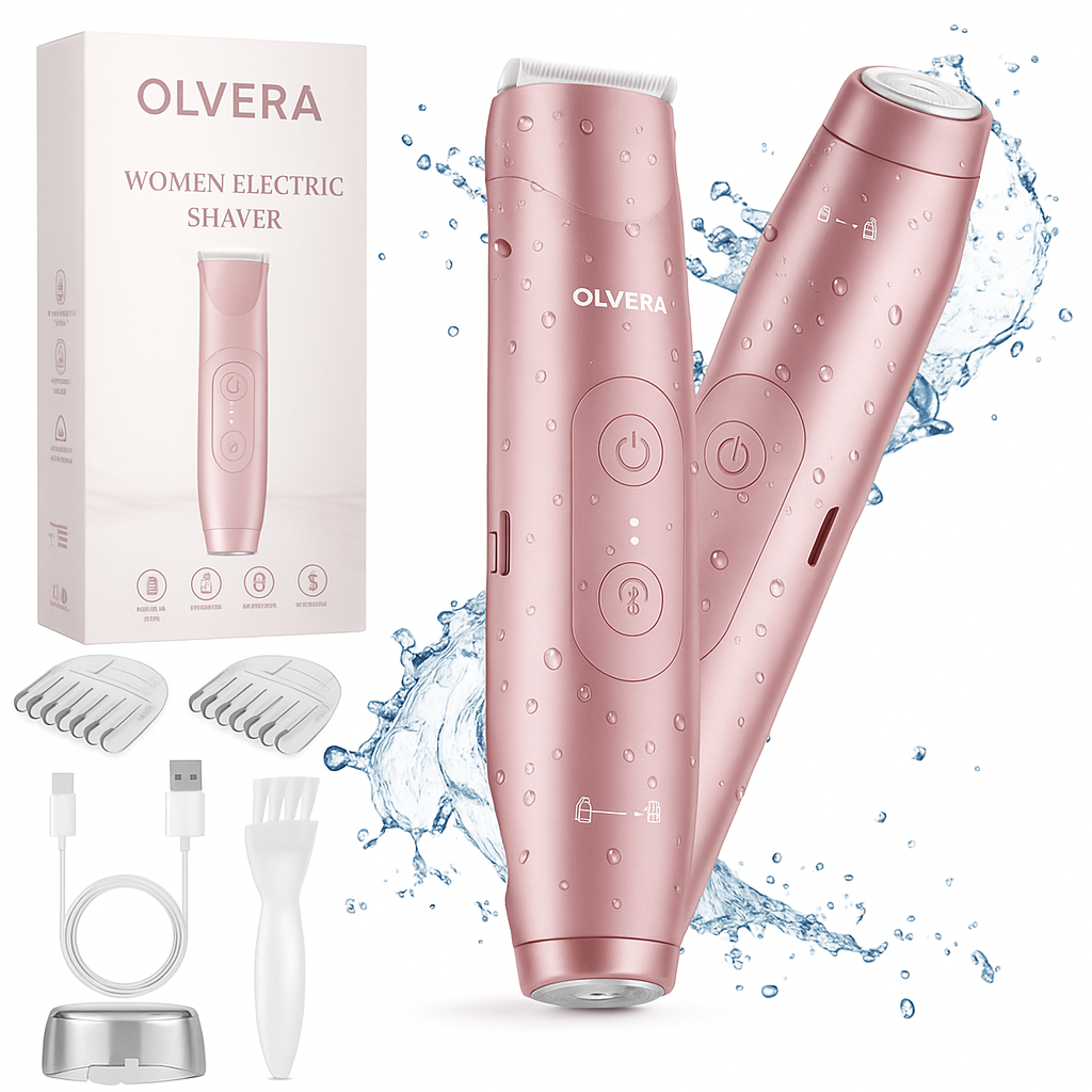 Bikini Trimmer for Women, Electric Shaver and Razor Rechargeable 2-In-1